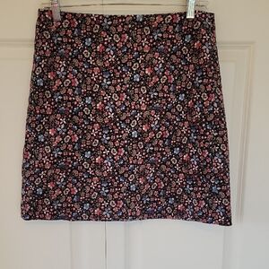 LOFT Floral Soft Velveteen A-Line Skirt - Black, Pink, Blue